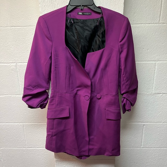 Zara Women's Vibrant Purple Blazer Romper - Picture 3 of 7